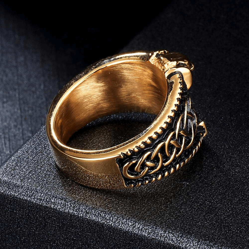 Male Thor's Hammer Celtic Ring / Fashion Men's Stainless Steel Rings / Amulet Jewelry for Men