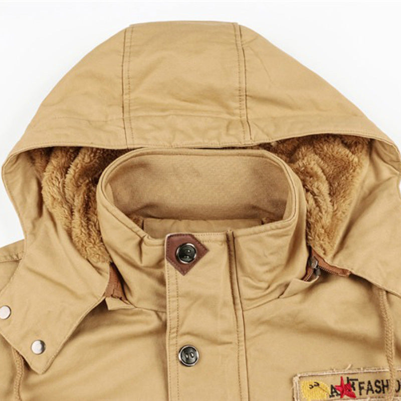 Male Winter Fleece Jackets / Warm Hooded Coat / Thermal Thick Outerwear / Military Jacket for Men