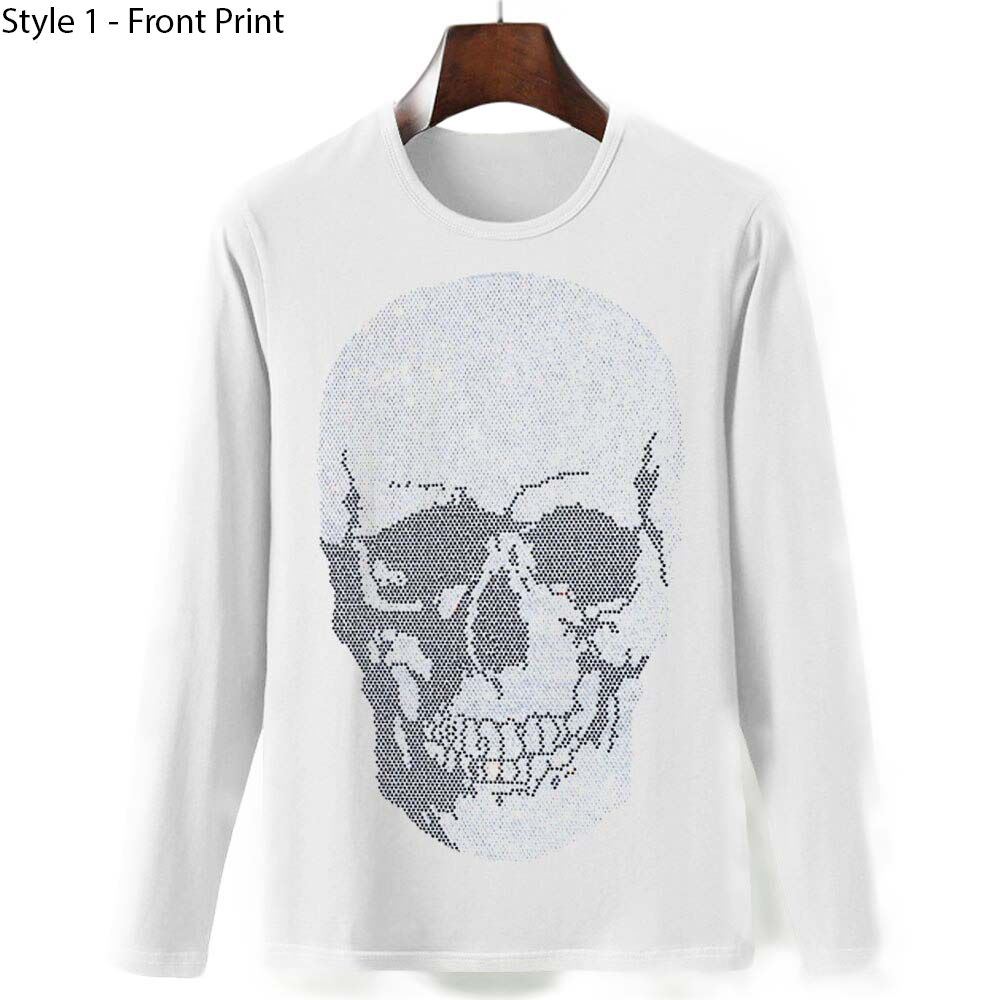 Men's Rock Style Skeleton Sweatshirt / Male Sweatshirt With Rhinestones