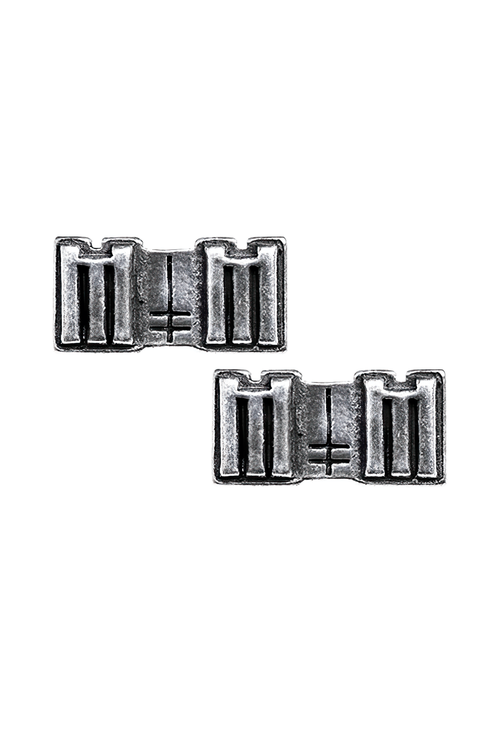 Marilyn Manson 'MM' Logo - 3D Sculpted Pewter Earrings