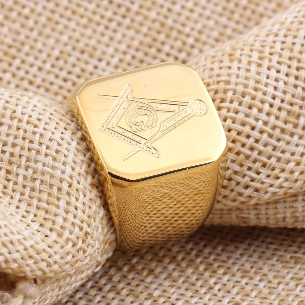 Masonic Ring for Men and Women / Stainless Steel Signet Ring in Punk Style