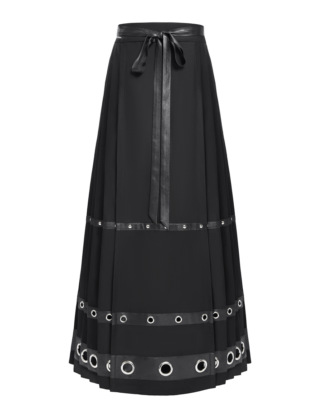 Maxi Skirt with Pentagram Straps and Grommet Details