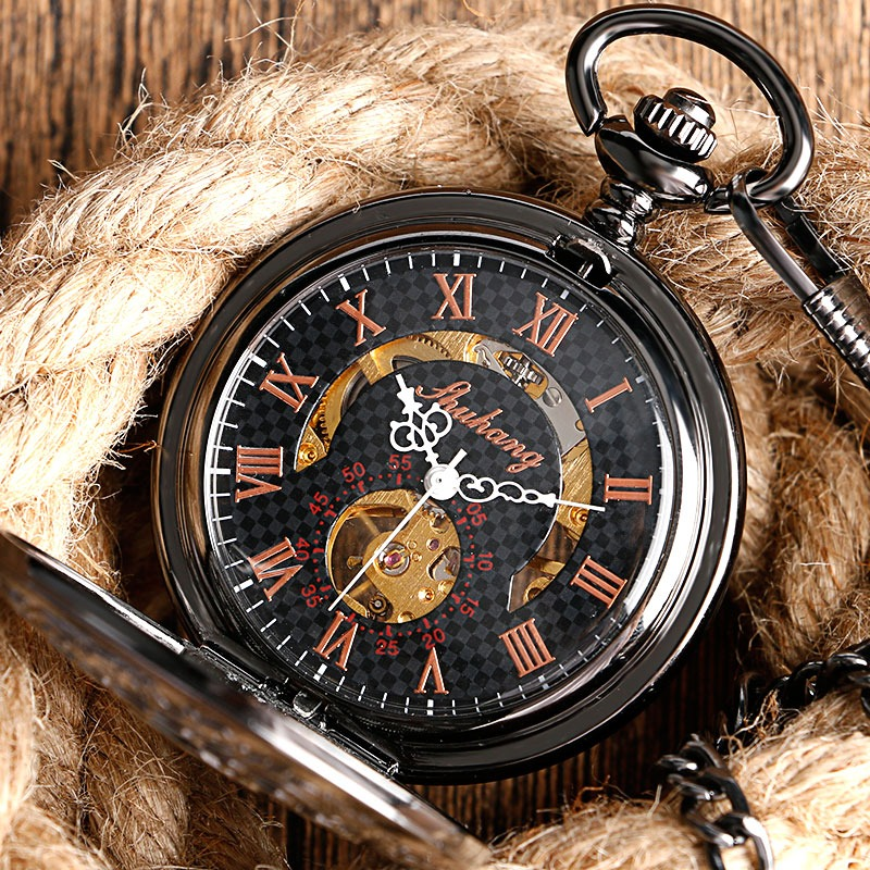 Mechanical Pocket Watch with Beautiful Flower / Luxury Vintage Pendant for Men and Women