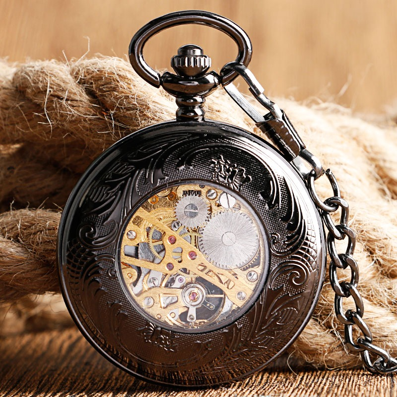 Mechanical Pocket Watch with Beautiful Flower / Luxury Vintage Pendant for Men and Women