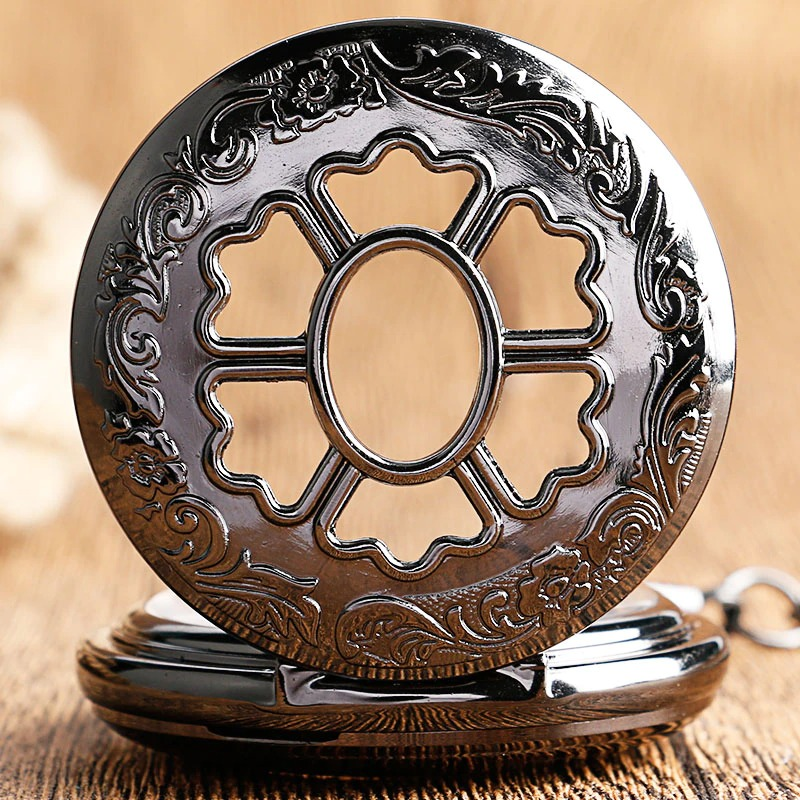 Mechanical Pocket Watch with Beautiful Flower / Luxury Vintage Pendant for Men and Women