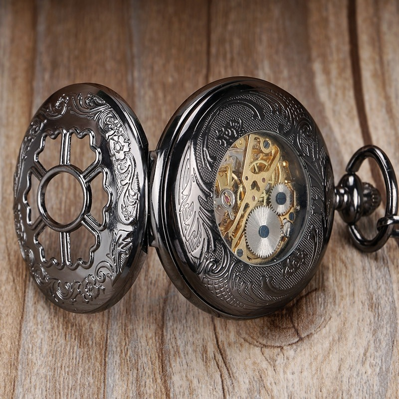 Mechanical Pocket Watch with Beautiful Flower / Luxury Vintage Pendant for Men and Women