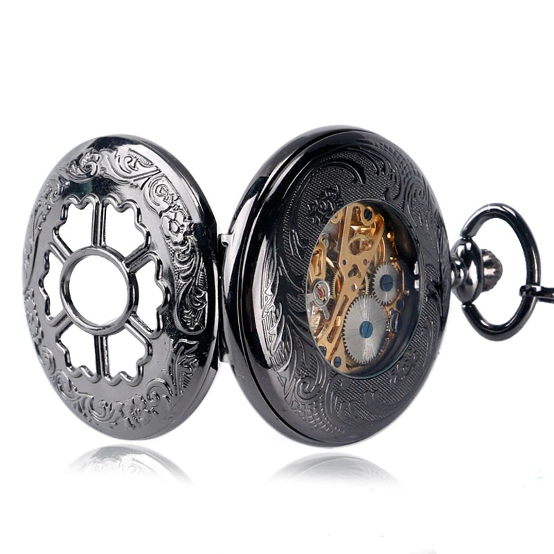 Mechanical Pocket Watch with Beautiful Flower / Luxury Vintage Pendant for Men and Women