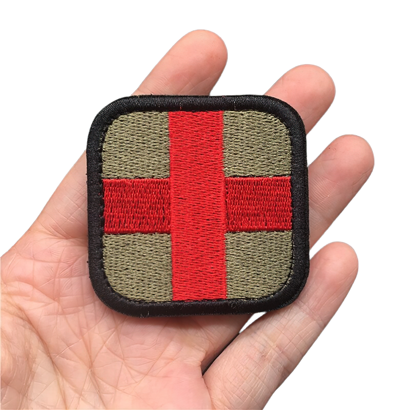 Medical Military Embroidered / Unisex Tactical Patch / Multicolor Medical Cross Patch