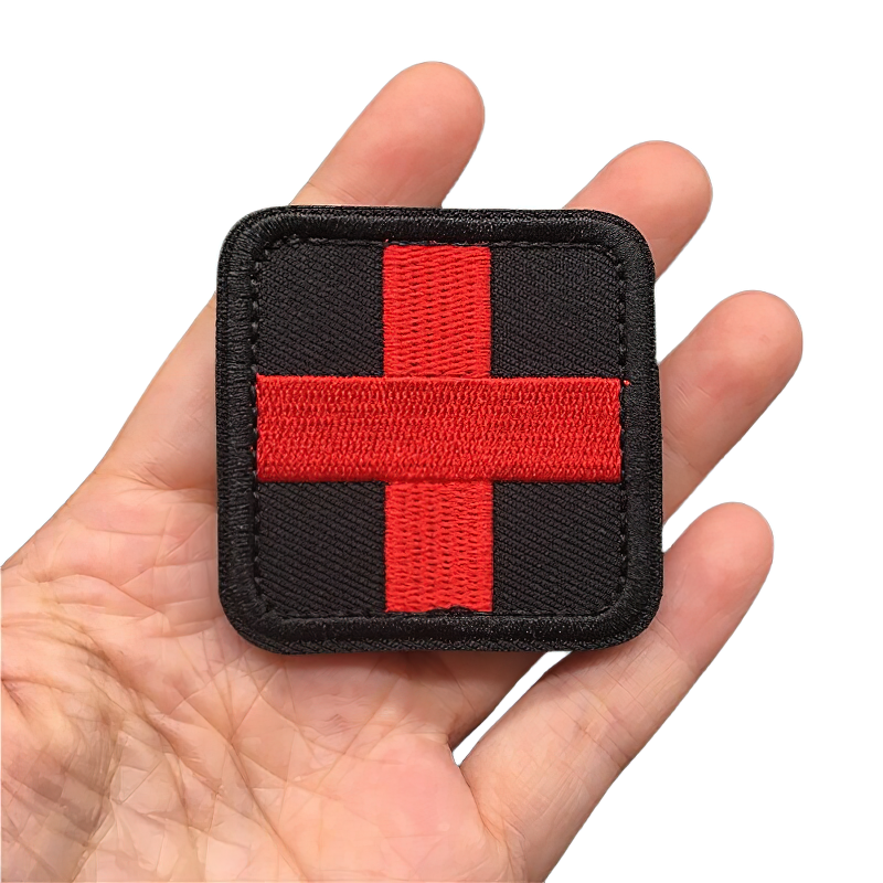 Medical Military Embroidered / Unisex Tactical Patch / Multicolor Medical Cross Patch