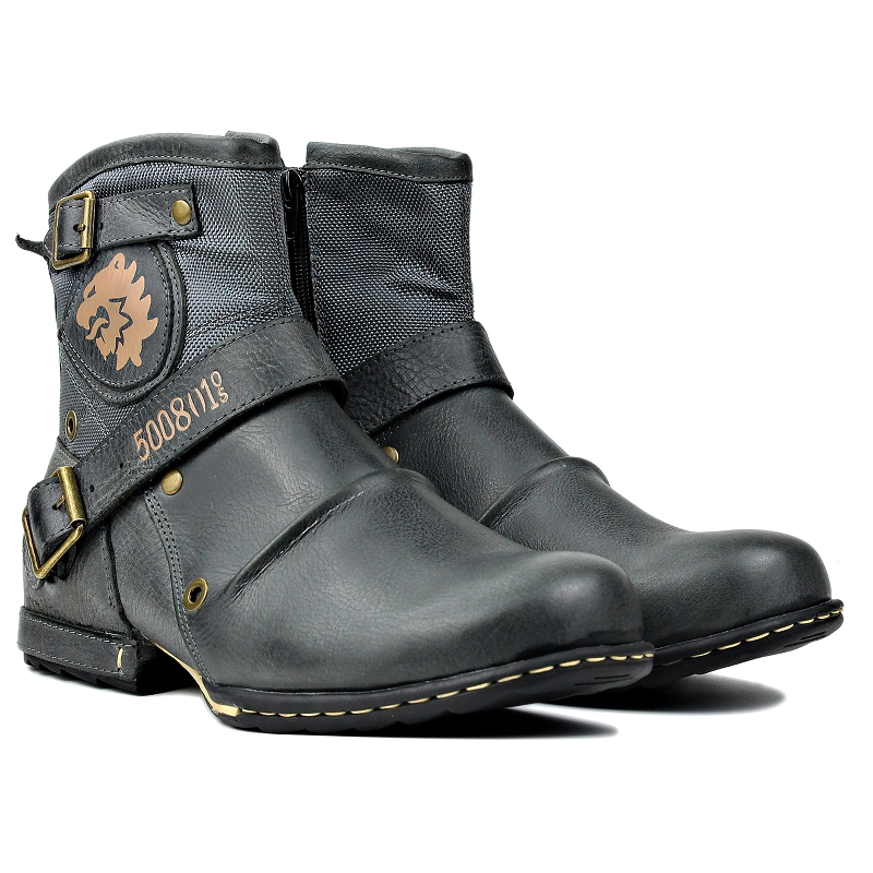 Men Casual Boots Of Genuine Leather / Male Rock Style Legwear / Alternative Fashion