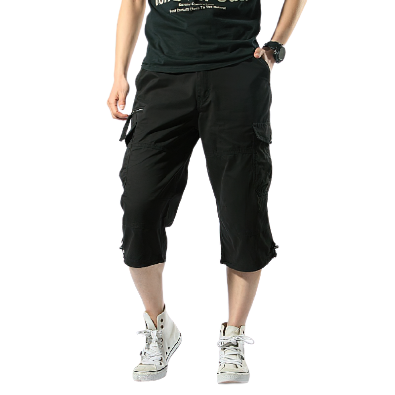 Men Cotton Capri shorts / Multi Pocket Military Camouflage / Edgy clothing