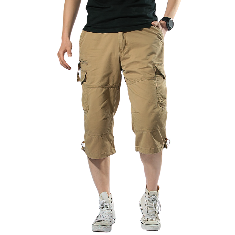 Men Cotton Capri shorts / Multi Pocket Military Camouflage / Edgy clothing