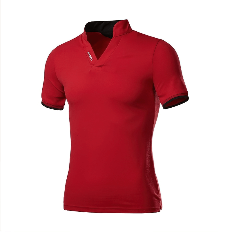 Men's Cotton Short Sleeves Polo Shirt / Fashion V-Neck Slim Fit T-Shirts / Casual Male Clothing