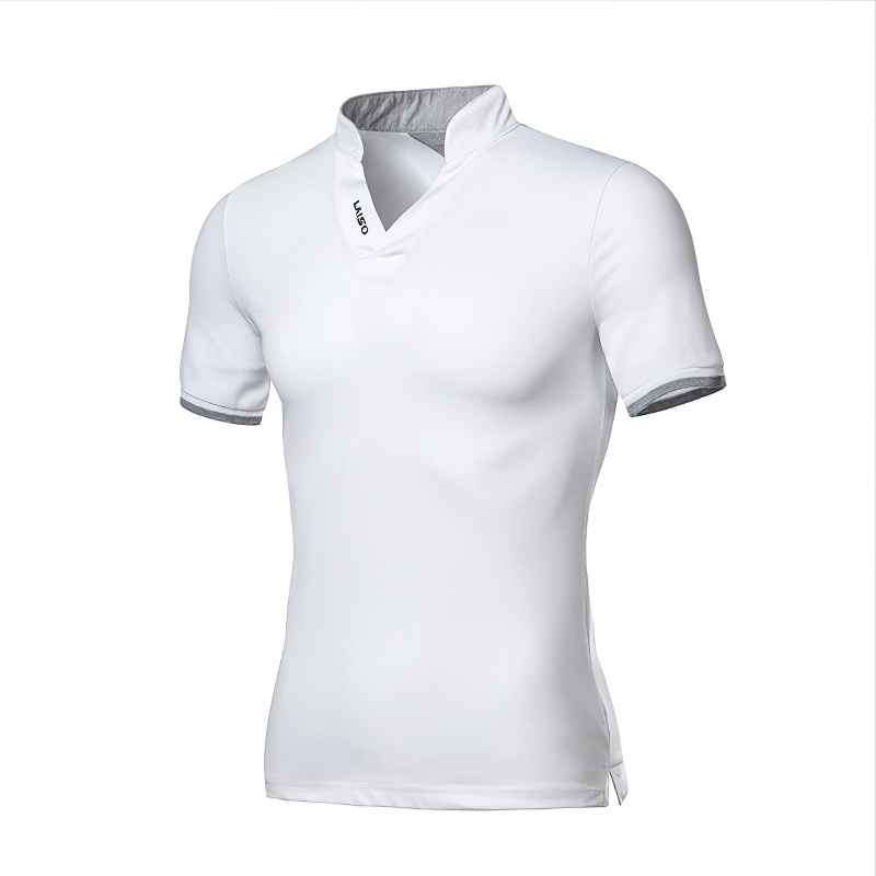 Men's Cotton Short Sleeves Polo Shirt / Fashion V-Neck Slim Fit T-Shirts / Casual Male Clothing