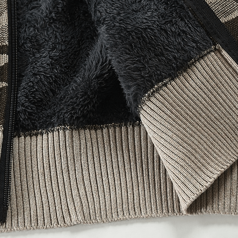 Men's Fleece Hooded Cardigan Sweater / Fashion Camouflage Thick Warm Knitting Sweater