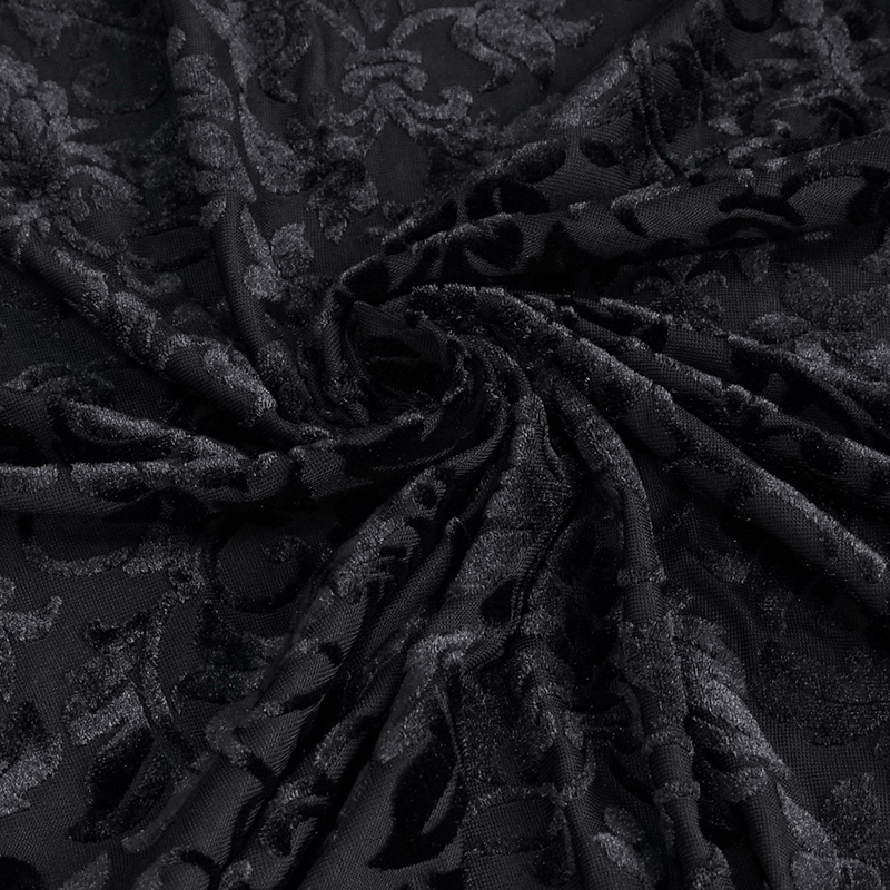 Men's Floral Printed Tank Top with Hood / Gothic Black Tank Tops With Studded and String on Chest