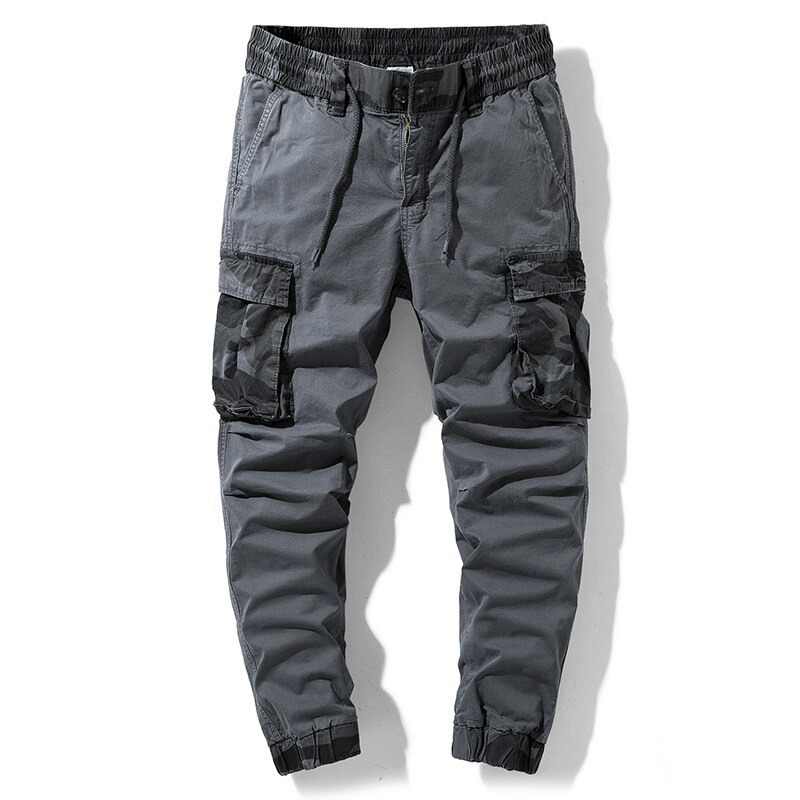 Men's Joggers with Camouflage Elements / Cargo Elastic Waist Trousers / Streetwear for Men