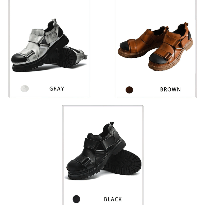 Men's Luxury Genuine Leather Shoes / Punk Rock Shoes with Non-Slip Rubber Platform