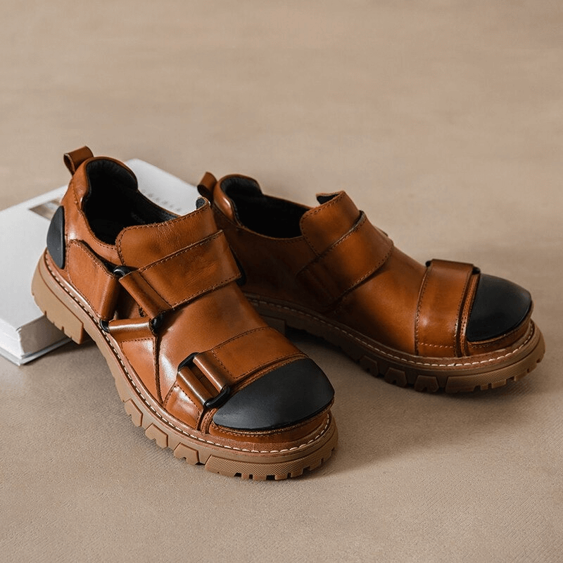 Men's Luxury Genuine Leather Shoes / Punk Rock Shoes with Non-Slip Rubber Platform