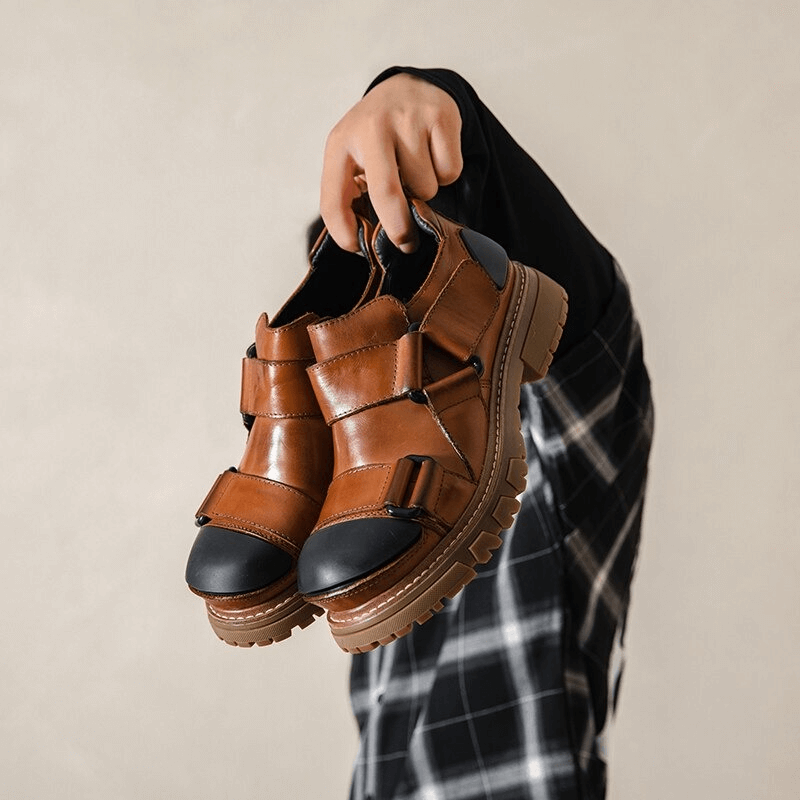 Men's Luxury Genuine Leather Shoes / Punk Rock Shoes with Non-Slip Rubber Platform