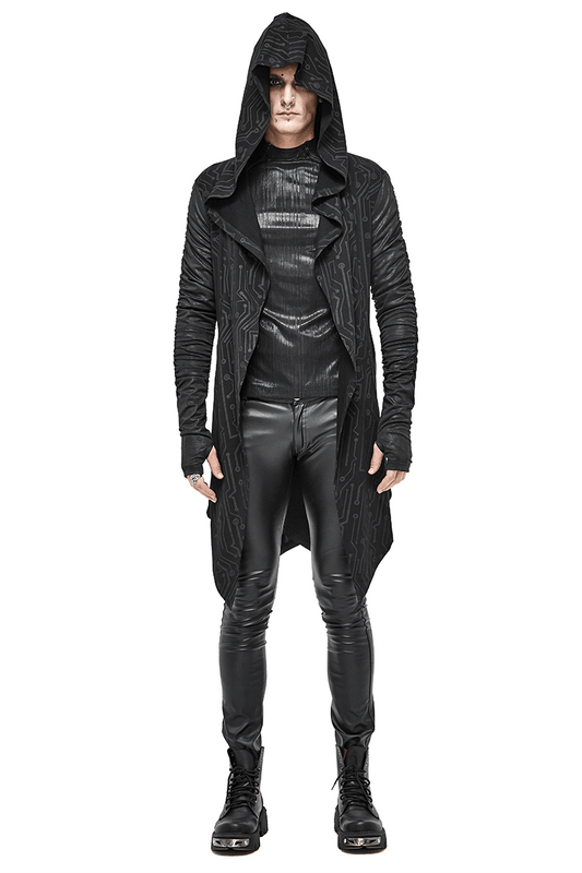 Men's Asymmetric and Pointed Hem Coat / Gathered Sleeves Coats Cyberpank Style
