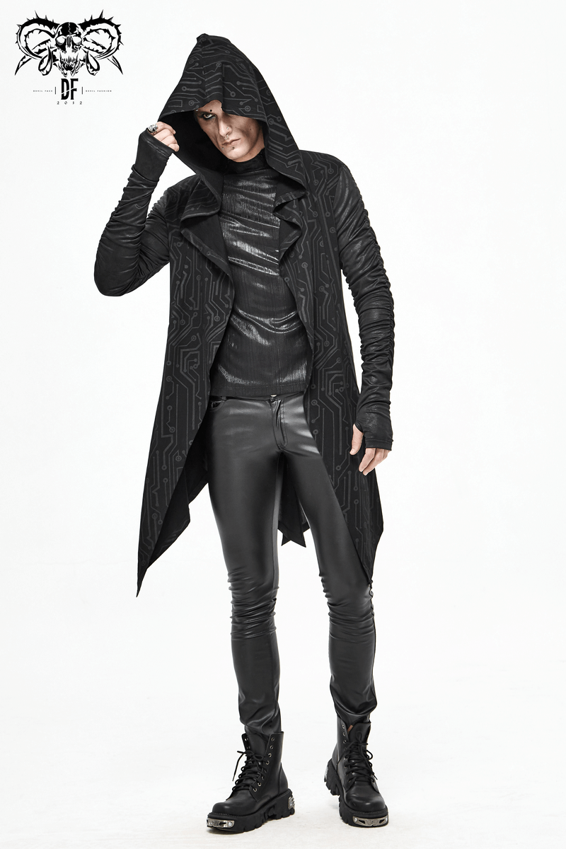 Men's Asymmetric and Pointed Hem Coat / Gathered Sleeves Coats Cyberpank Style
