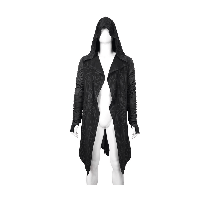 Men's Asymmetric and Pointed Hem Coat / Gathered Sleeves Coats Cyberpank Style