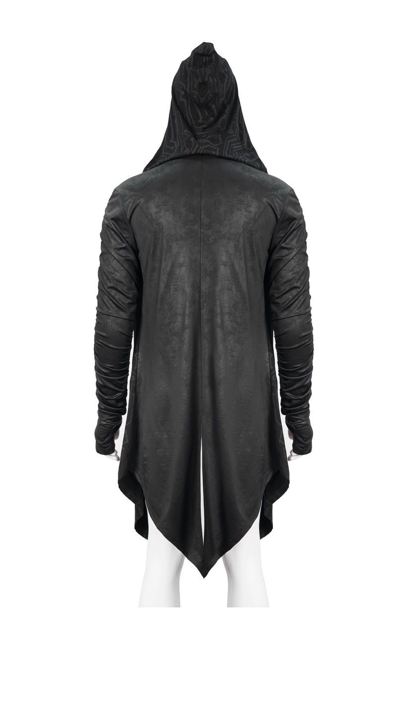 Men's Asymmetric and Pointed Hem Coat / Gathered Sleeves Coats Cyberpank Style