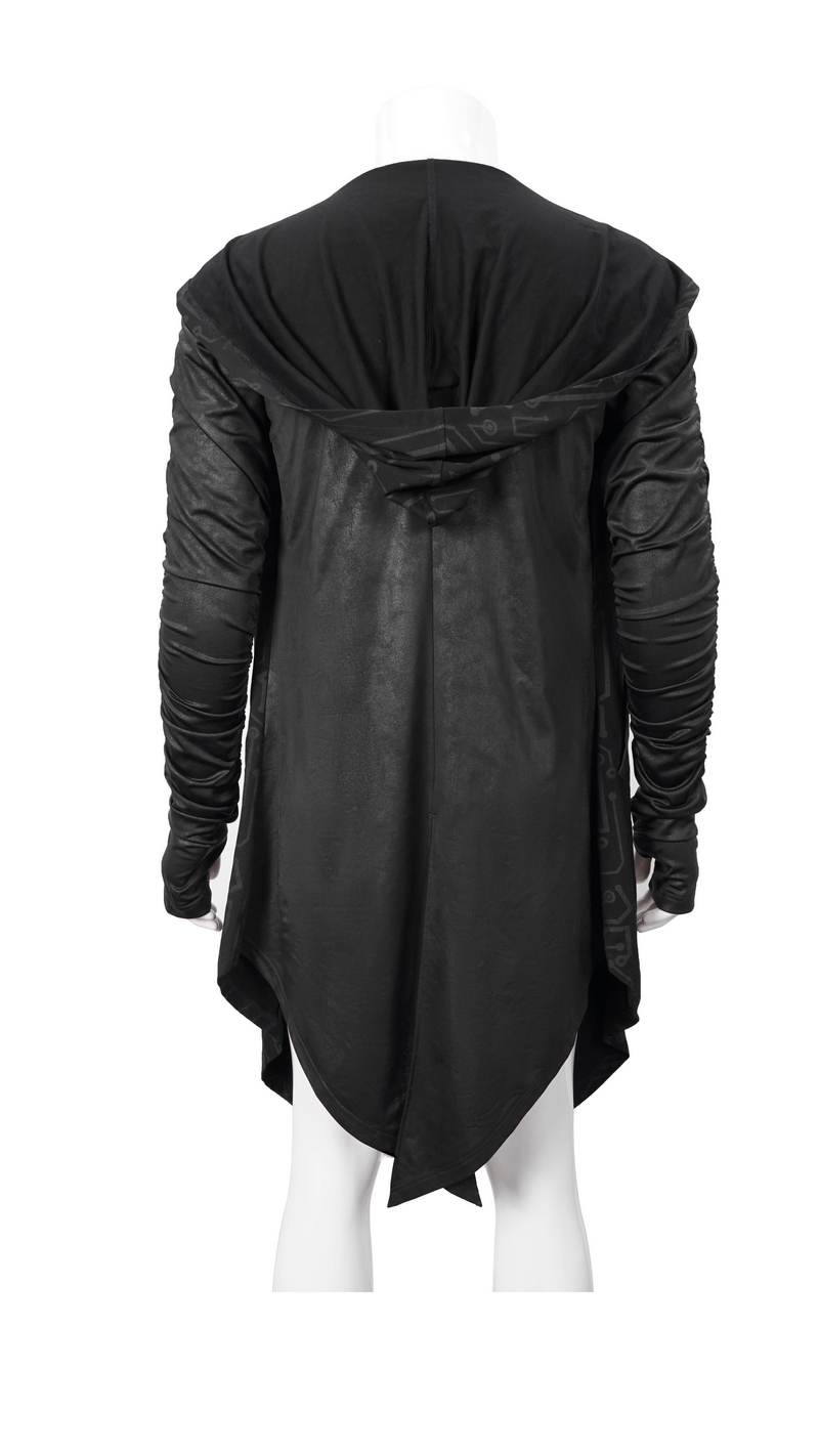 Men's Asymmetric and Pointed Hem Coat / Gathered Sleeves Coats Cyberpank Style