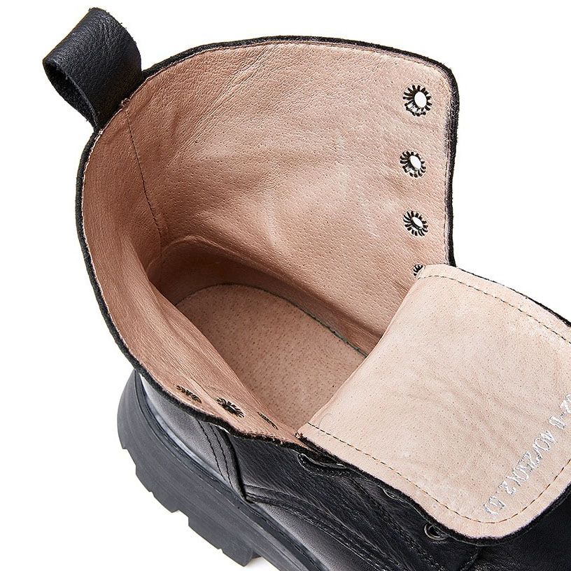 Men's Black Lace Up Boots / Leather Motorcycle Boots / Alternative Footwear