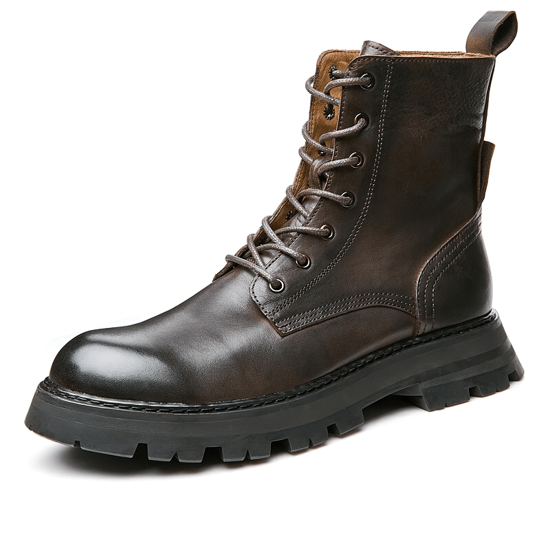 Men's Black Lace Up Boots / Leather Motorcycle Boots / Alternative Footwear