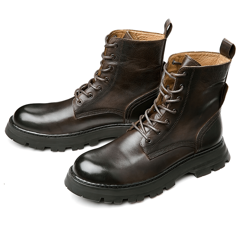 Men's Black Lace Up Boots / Leather Motorcycle Boots / Alternative Footwear