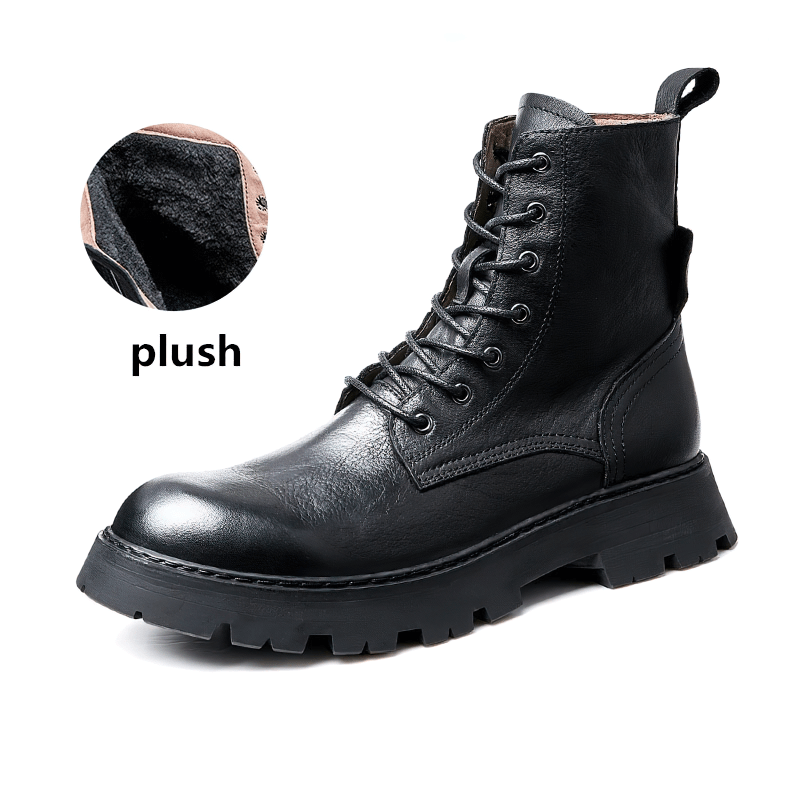 Men's Black Lace Up Boots / Leather Motorcycle Boots / Alternative Footwear