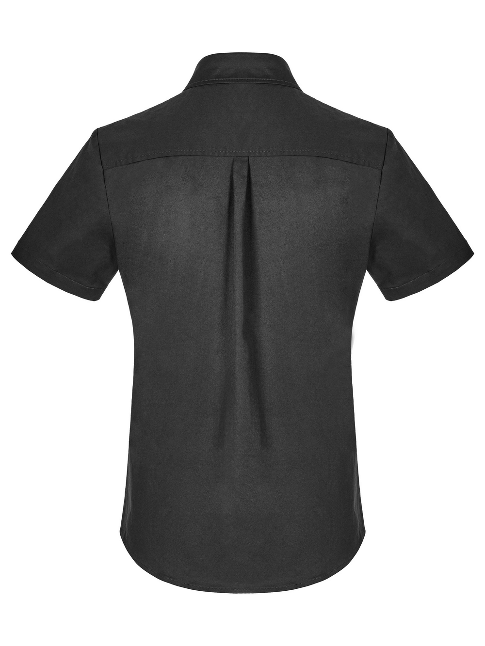 Men's Black Short Sleeved Punk Shirt with Metal Buttons
