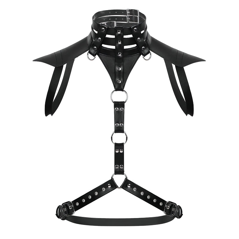 Men's Body Harness With Faux Leather / Halter Neck Buckles with O-rings