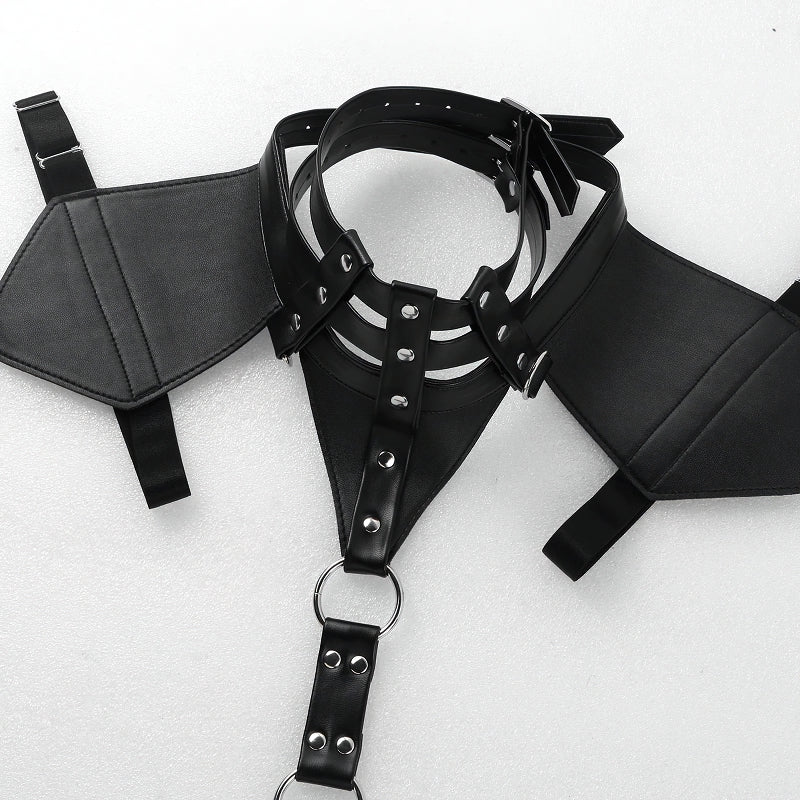 Men's Body Harness With Faux Leather / Halter Neck Buckles with O-rings