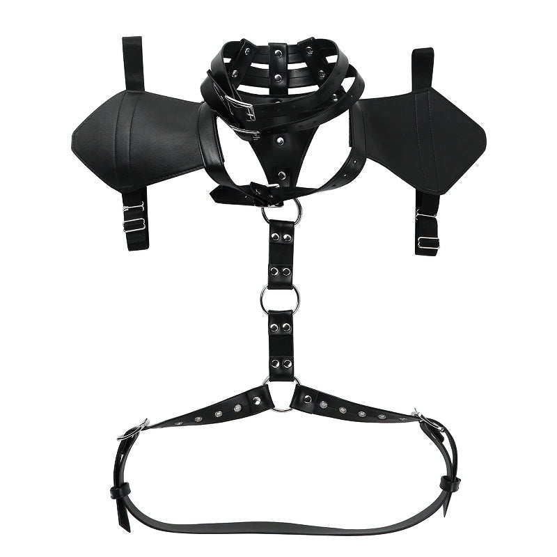 Men's Body Harness With Faux Leather / Halter Neck Buckles with O-rings