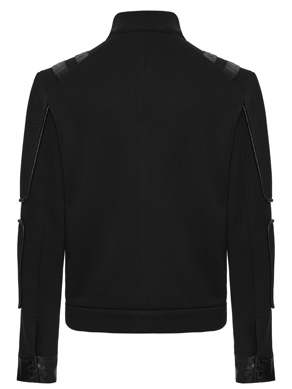 Men's Cyberpunk Fleece and Mesh Jacket with Panel Details