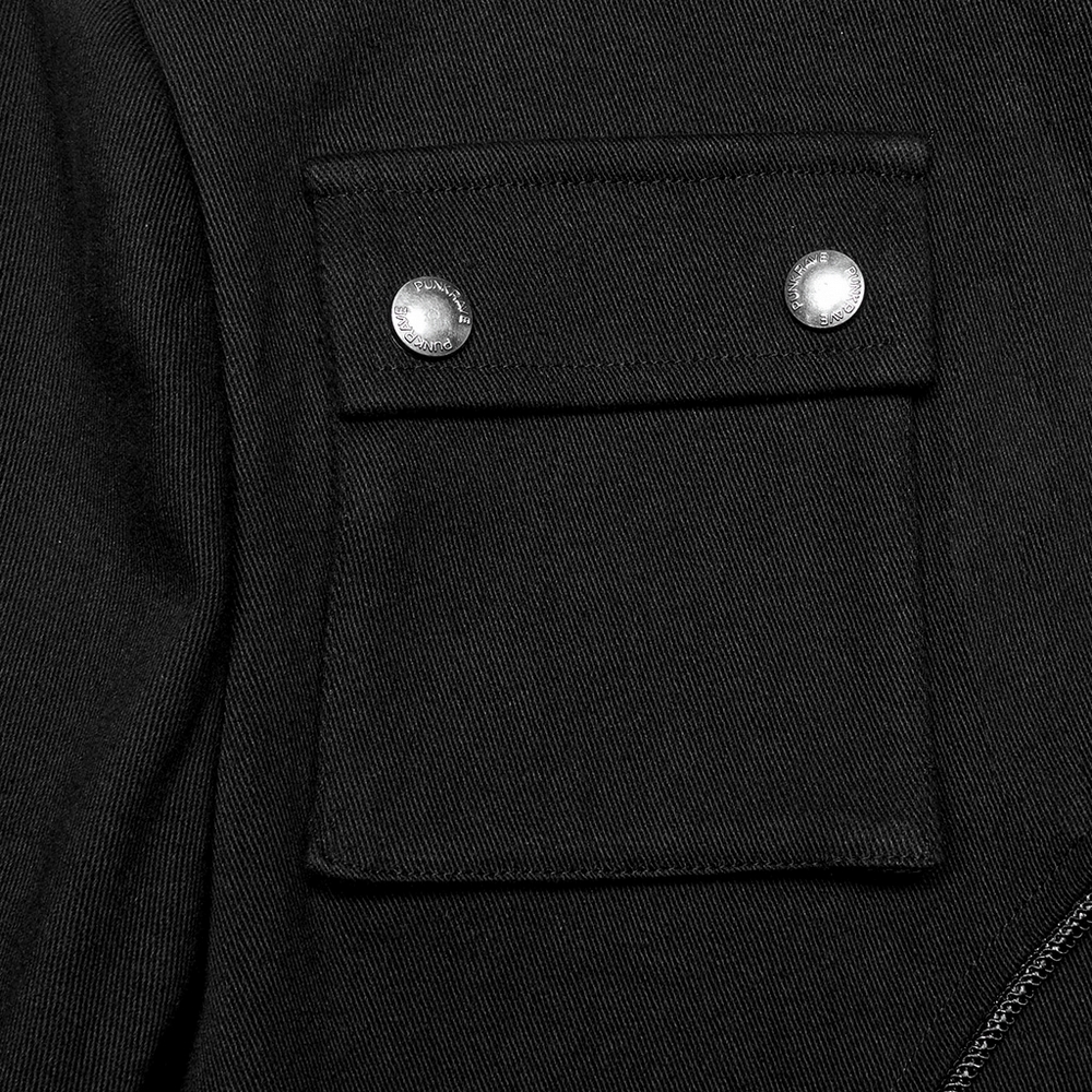 Men's Cyberpunk Jacket with Buckles and Rivet Detailing