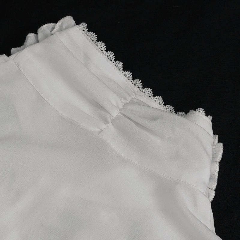 Men's Frilly White Shirts With Buttons on Front / Vintage Long Sleeves Clothes with Ruffled Cuffs