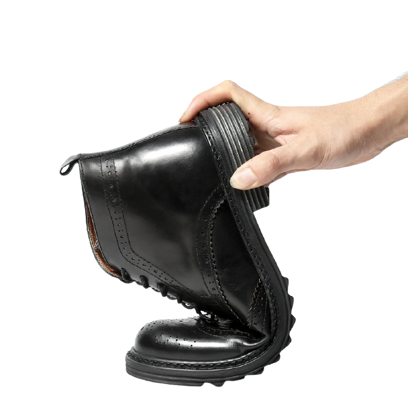 CLEARANCE / Men's Genuine Leather Round Toe Lace Up Brogue Shoes - US