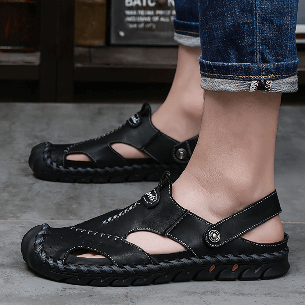 Men's Genuine Leather Sandals / Beach Slippers / Summer Outdoor Soft Shoes