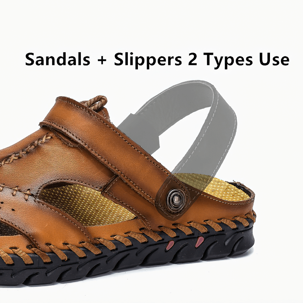 Men's Genuine Leather Sandals / Beach Slippers / Summer Outdoor Soft Shoes