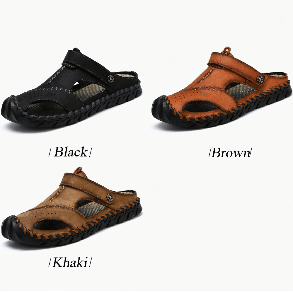 Men's Genuine Leather Sandals / Beach Slippers / Summer Outdoor Soft Shoes