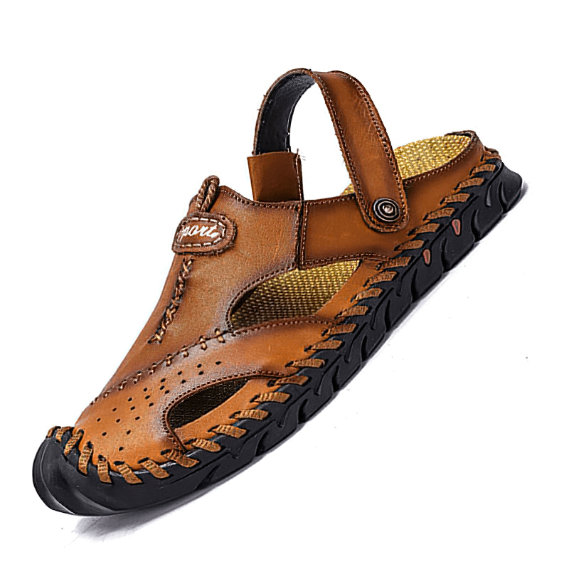 Men's Genuine Leather Sandals / Beach Slippers / Summer Outdoor Soft Shoes