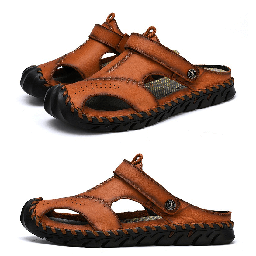 Men's Genuine Leather Sandals / Beach Slippers / Summer Outdoor Soft Shoes