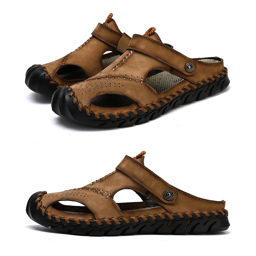 Men's Genuine Leather Sandals / Beach Slippers / Summer Outdoor Soft Shoes