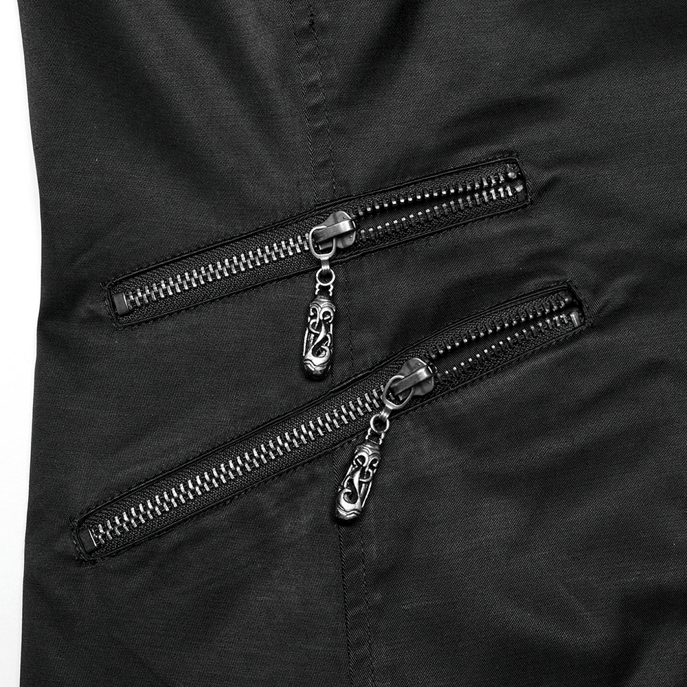 Men's Gothic Asymmetric Waistcoat with Metal Chain Details