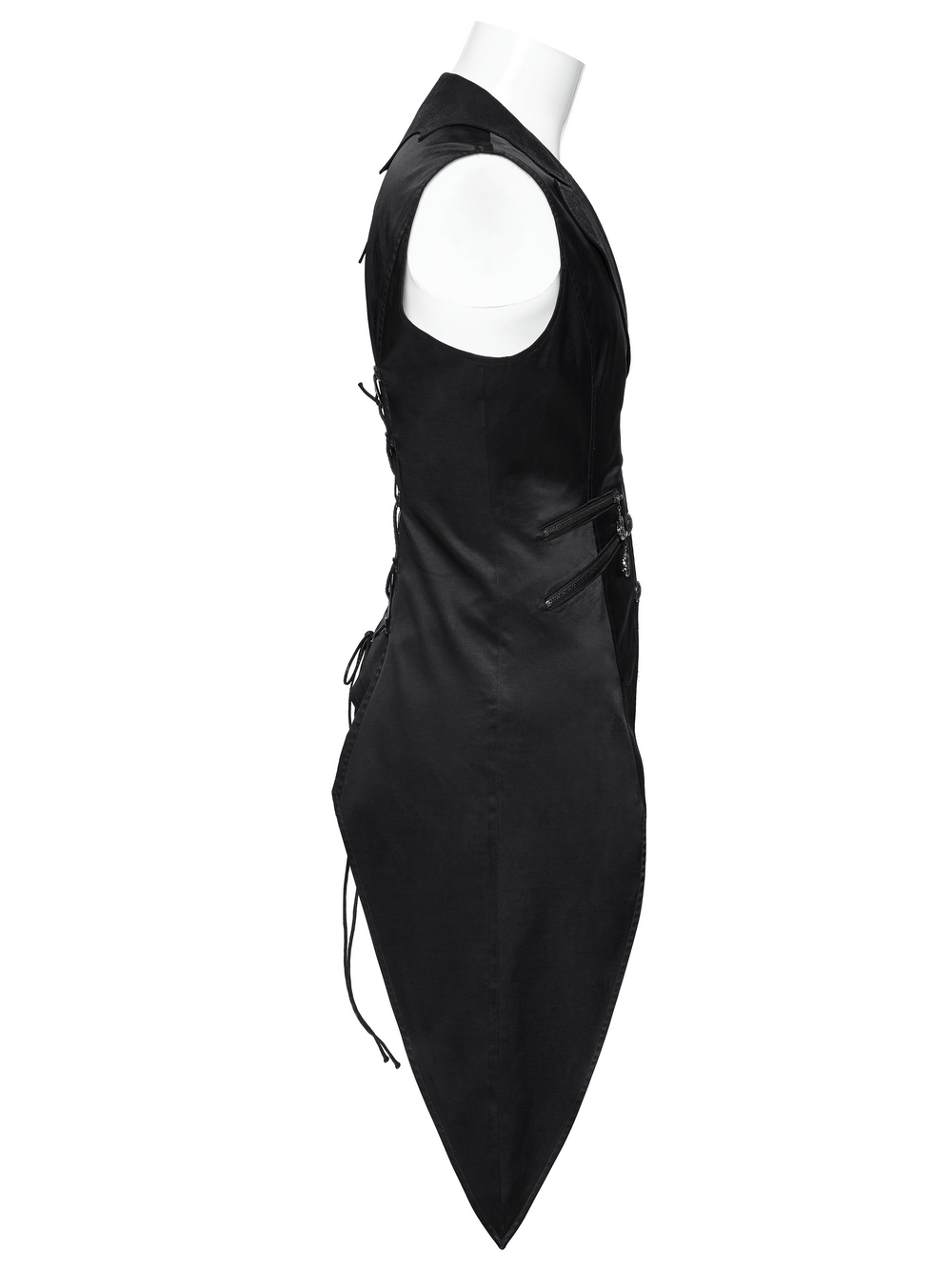 Men's Gothic Asymmetric Waistcoat with Metal Chain Details