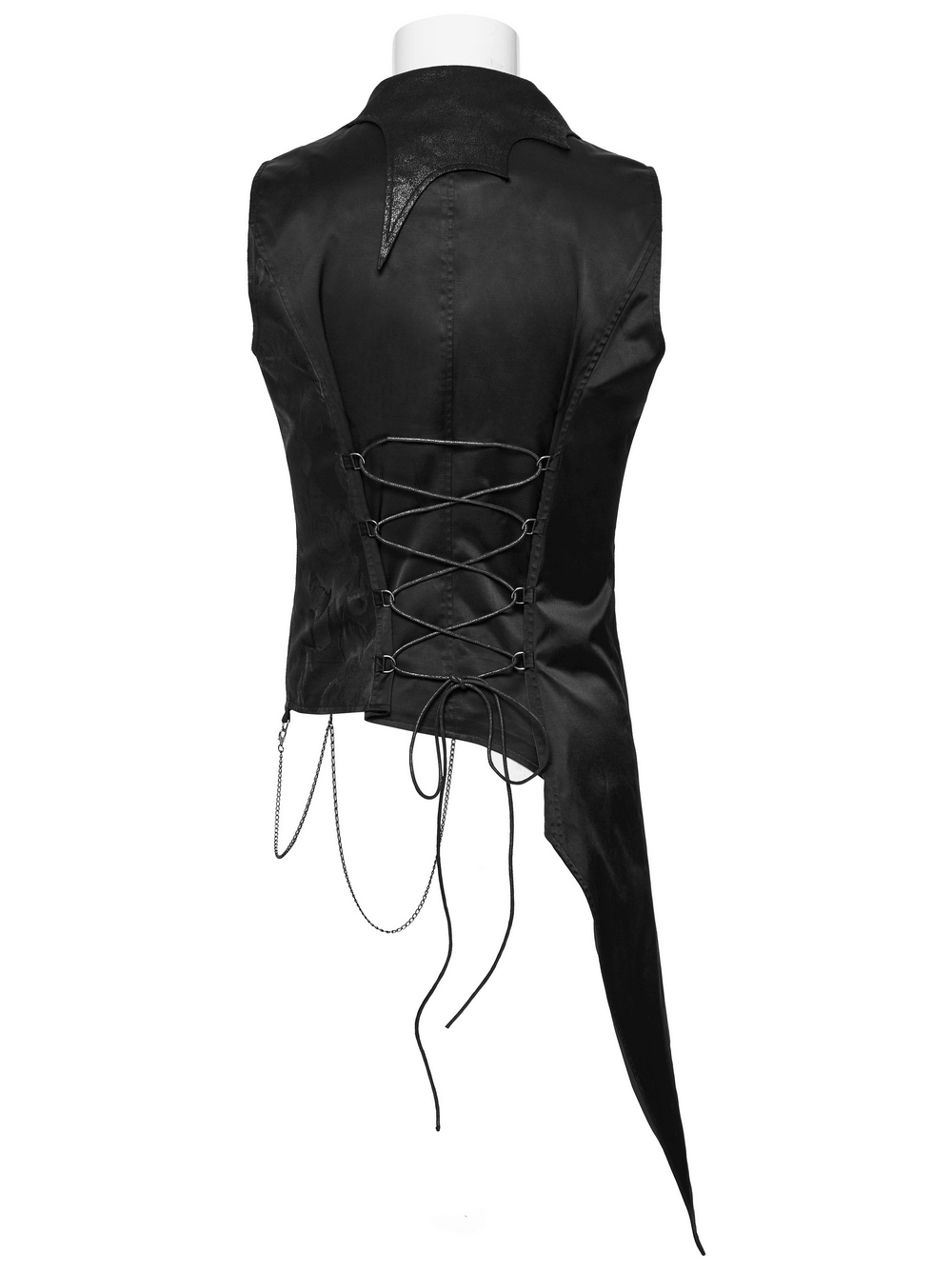Men's Gothic Asymmetric Waistcoat with Metal Chain Details